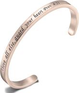 📿 feelmem above all else guard your heart prov 4:23 bible verse bracelet: a christian cuff bangle emphasizing proverbs 4:23 logo