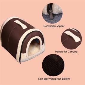 img 1 attached to 🏠 Portable Pet House Soft Dog Bed Cat House | Washable, Removable Cushion | Waterproof | 2 Size Options