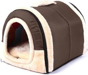 img 4 attached to 🏠 Portable Pet House Soft Dog Bed Cat House | Washable, Removable Cushion | Waterproof | 2 Size Options