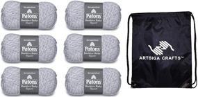 img 2 attached to 🧶 Patons Baby Sport Solids Grey Marl Yarn: 6-Skein Factory Pack (Same Dye Lot) & Crafts Project Bag Bundle - Shop Now!