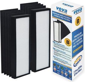 img 4 attached to Veva HEPA Filter B Replacement and Carbon Pre-Filters Pack of 2 - Compatible with Germ Guardian Models AC4900CA, AC4825, AC4850PT, AC4820 - Air Purifier Enhancement