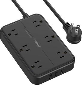 img 4 attached to 💡 TESSAN Surge Protector Power Strip with USB, 6 AC Outlets & 3 USB Charging Ports, 5ft Extension Cord - Ideal for Home, Dorm Room, Office and More!
