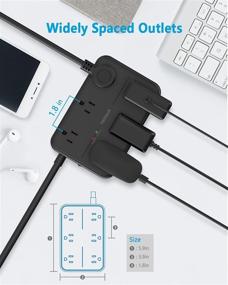 img 3 attached to 💡 TESSAN Surge Protector Power Strip with USB, 6 AC Outlets & 3 USB Charging Ports, 5ft Extension Cord - Ideal for Home, Dorm Room, Office and More!