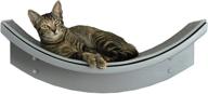 🐱 the refined feline lotus leaf cat shelf - modern and sturdy curved design for wall perch, elegant wood mounted bed furniture for cats logo