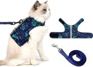 escape proof cat harness and leash set - air mesh fabric outdoor walking vest with reflective strips for small dogs and cute cats (xl, dark green) logo