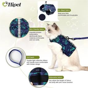 img 3 attached to Escape Proof Cat Harness and Leash Set - Air Mesh Fabric Outdoor Walking Vest with Reflective Strips for Small Dogs and Cute Cats (XL, Dark Green)