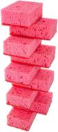 🧽 european-made okleen pink multi use scrub sponges - 9 pack, 4.3x2.8x1.4 inches - odorless heavy duty & non scratch fiber - durable and delicate scrubber for kitchen, bathroom, housekeeping, and outdoors logo