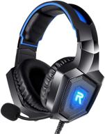 🎧 diowing gaming headset with surround sound, noise canceling mic & led light -compatible with ps5, ps4, xbox one, sega dreamcast, pc, ps2, laptop (blue) logo