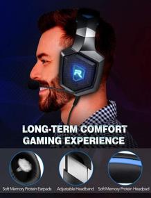 img 1 attached to 🎧 DIOWING Gaming Headset with Surround Sound, Noise Canceling Mic & LED Light -Compatible with PS5, PS4, Xbox One, Sega Dreamcast, PC, PS2, Laptop (Blue)