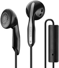 img 2 attached to 🎧 Edifier P180 Headphones with Microphone and Remote - Stereo Earbud Earphones for Apple iPhone Samsung HTC Nokia - Black