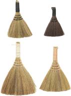 🧹 multi color neutrals yarn wrapped handles, set of 4 whisk broom by creative co-op, 4-inch logo