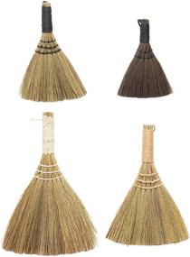 img 4 attached to 🧹 Multi Color Neutrals Yarn Wrapped Handles, Set of 4 Whisk Broom by Creative Co-Op, 4-inch