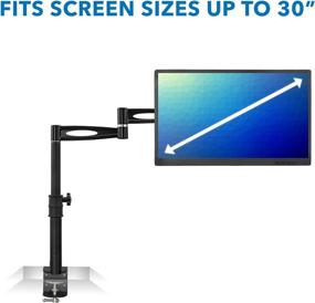 img 3 attached to 🖥️ Mount-It! Single Monitor Arm Mount - Heavy Duty Full Motion Desk Stand - Height Adjustable - Fits 19 21 24 27 29 30 Inch VESA 75 100 Compatible Computer Screen - C-Clamp Base - Holds up to 33 Lbs