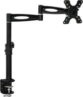 🖥️ mount-it! single monitor arm mount - heavy duty full motion desk stand - height adjustable - fits 19 21 24 27 29 30 inch vesa 75 100 compatible computer screen - c-clamp base - holds up to 33 lbs logo