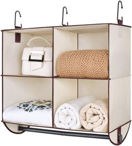 img 4 attached to 👗 Maximize Closet Space with StorageWorks Hanging Closet Organizer - 4 Section Shelves, Garment Rod, and Durable Canvas Material