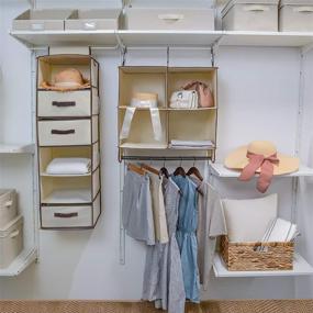 img 3 attached to 👗 Maximize Closet Space with StorageWorks Hanging Closet Organizer - 4 Section Shelves, Garment Rod, and Durable Canvas Material