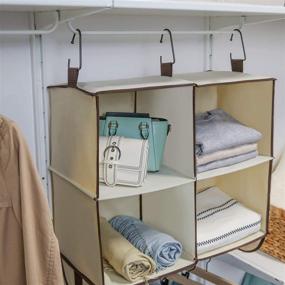 img 2 attached to 👗 Maximize Closet Space with StorageWorks Hanging Closet Organizer - 4 Section Shelves, Garment Rod, and Durable Canvas Material