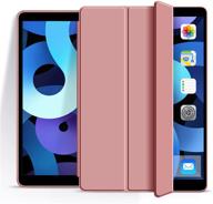 🌹 rose gold aoub ipad air 1 case: ultra slim lightweight trifold stand smart auto sleep/wake cover - soft tpu silicone back - 9.7 inch 1st gen logo