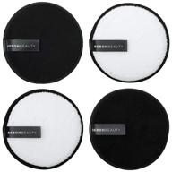 🌿 large eco-friendly microfiber makeup remover pads – pack of 4 reusable eraser rounds for chemical-free removal of eye makeup, foundation, highlighter, and lipstick logo