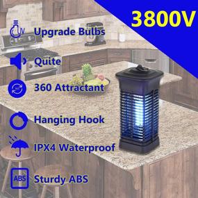 img 3 attached to 🦟 Upgrade Electric Bug Zapper 3800V: Advanced LED UV Mosquito Lamp Light and Fly Repellent Machine for Effective Insect Control and Backyard Pest Management