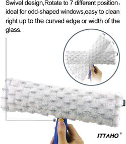 img 1 attached to 🪟 Efficient Rotated Window Cleaning Tool with Long Handle – ITTAHO Window Squeegee and Microfiber Scrubber Combo, Ideal for Indoor and Outdoor High Windows – Stainless Steel Pole with Two Pads