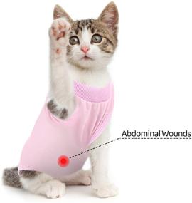 img 2 attached to SAWMONG Cat Recovery Suit with Anti-Licking Pet Surgical Recovery Snugly Shirt – Ideal After Abdominal Surgery for Cats, as an E-Collar Alternative