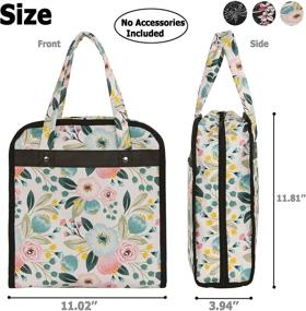 img 3 attached to PACMAXI Sewing Accessories Storage Bag - Organizing Knitting, Crafts, and Tools with Ample Space - Convenient Carrying Bag for Sewing Needs (Flower Design on Beige Background)