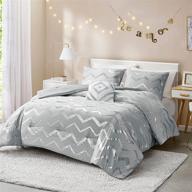 🛏️ набор одеял codi metallic print серого и серебряного цвета для кровати размера full/queen с подходящим чехлом на подушку и декоративной подушкой. логотип