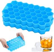 🧊 2 pack silicone ice cube trays: easy release reusable molds for beverages, whiskey & cocktails, juice – bpa-free (blue) logo