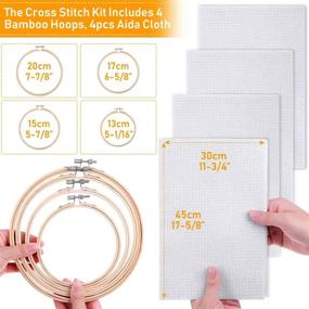 img 1 attached to 🧵 Complete Embroidery Kit for Beginners: Organizer, Cross Stitch Kits with 162 Colors Floss, Hoops, Cloth, and 46 Tools