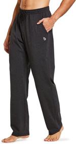 img 4 attached to 🏋️ BALEAF Men's Cotton Yoga Sweatpants Lounge Pants with Open Bottom for Athletic Workout and Running - Loose Fit Sweat Pants with Pockets