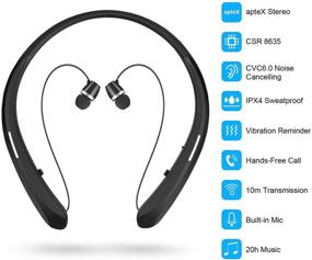 img 3 attached to Наушники Bluetooth，Беспроводные выдвижные наушники，Отмена гарнитуры