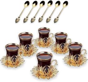 img 4 attached to ☕ Indulge in Opulent Turkish Tea Saucers for the Ultimate Luxurious Tea Experience