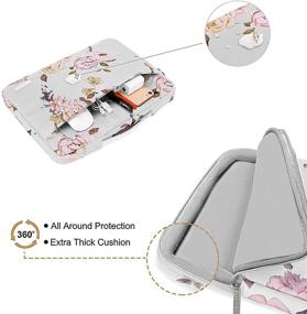 img 3 attached to 👝 MOSISO 13-13.3 inch Laptop Sleeve, 360 Protective Case for MacBook Pro, MacBook Air, Notebook Computer - Stylish Grey Peony Bag with Trolley Belt