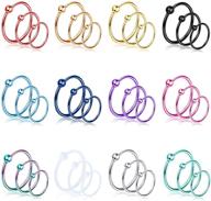 💍 orazio surgical steel nose ring hoop for women - 20 gauge septum ring, cartilage helix piercing jewelry set of 36 pieces in sizes 6-12mm logo