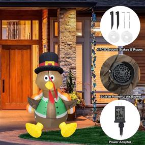 img 1 attached to Evoio 4 FT Thanksgiving Inflatable Turkey with Pilgrim Hat – High-Quality Blow Up Yard Decoration on Clearance(Limited Stock) with LED Lights for Holiday, Party, Yard, Garden