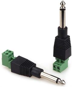 img 1 attached to NANYI TS 1/4 Inch Jack - 6.35mm Mono Male Plug 🔌 for Guitar/Speaker/Microphone Cables - Solderless Screw - 2 Pack: Superior Connectivity Solution