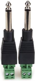 img 3 attached to NANYI TS 1/4 Inch Jack - 6.35mm Mono Male Plug 🔌 for Guitar/Speaker/Microphone Cables - Solderless Screw - 2 Pack: Superior Connectivity Solution