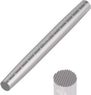 french stainless steel rolling pin - versatile, non-stick dough roller with meat tenderizer end - perfect for baking, fondant, dough, pie, pastry, and pizza (10.4 inch) logo