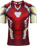 🦾 men's compression iron man printed t-shirts & tanks for fitness logo