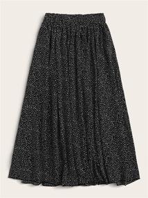 img 3 attached to 🌸 Floerns Women's Boho Elastic Waist Scarf Print Pleated Midi Skirt - A Trendy and Stylish Choice for Your Wardrobe