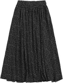 img 4 attached to 🌸 Floerns Women's Boho Elastic Waist Scarf Print Pleated Midi Skirt - A Trendy and Stylish Choice for Your Wardrobe
