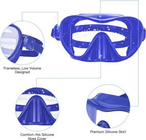 img 2 attached to 🤿 Upgrade Diving Snorkel Set - Keystand Dry Top Snorkel Mask with Adjustable Size for Adults, Anti-Leak Tempered Glass, 180° Panoramic Scuba Mask - Complete Swimming Gear Package