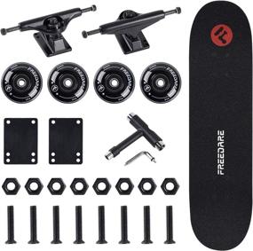 img 4 attached to 🛹 FREEDARE Complete Skateboard Truck and Wheel Set with Bearings, Tool, Riser Pads, and Hardware