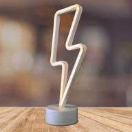 💡 illuminate your space with the lightning bolt led neon marquee signs light - lala lamp (warm white) – with convenient holder base логотип