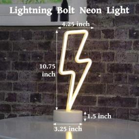 img 3 attached to 💡 Illuminate Your Space with the Lightning Bolt LED Neon Marquee Signs Light - LALA LAMP (Warm White) – With Convenient Holder Base