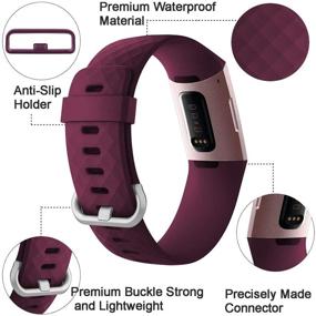 img 3 attached to Водонепроницаемые спортивные ремешки для часов Fitbit Charge 4/3 - ремешки KOLEK, подходящие для женщин и мужчин.