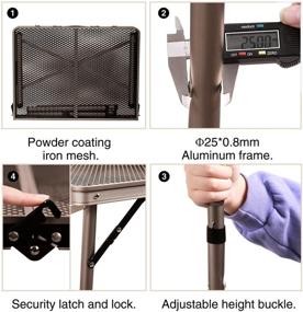 img 1 attached to 🔥 Складной портативный столик для гриля REDCAMP для кемпинга: легкая алюминиевая металлическая основа, идеально подходит для открытого барбекю, пикника и готовки на автодоме - регулируемые по высоте ножки - серебро/шампанское.