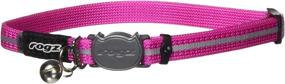 img 1 attached to 🐱 Highly Visible Pink Reflective Nylon Cat Collar with Breakaway Clip and Removable Bell - Adjustable Fit for Most Breeds