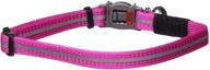 🐱 highly visible pink reflective nylon cat collar with breakaway clip and removable bell - adjustable fit for most breeds logo